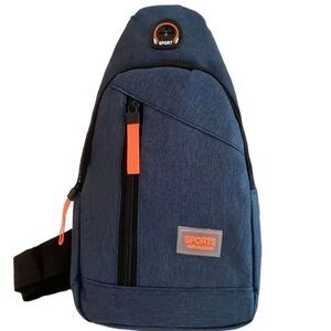 NWT SPORTS One Shoulder Sling Slant Cross Chest Men Women Unisex Denim Blue Bag